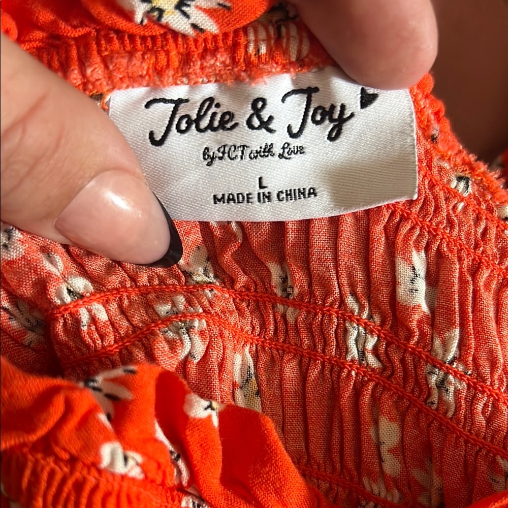 Red/orange Floral midi dress